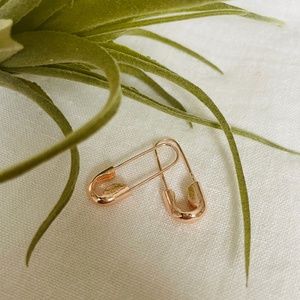 🌟 Buy 2 Pairs, Get One Free, NWT Safety Pin Rose Gold Tone Dangle Earrings